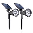 LUMI JARDIN - 2 Spots solaires projecteurs SPIKY Blanc froid 100LM - vignette