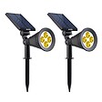 LUMI JARDIN - 2 Spots solaires projecteurs SPIKY Blanc chaud 100LM - vignette