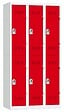 P.HENRY - Vestiaire métal 4 colonnes 8 cases gris rouge - L120cm - vignette
