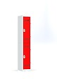 P.HENRY - Vestiaire acier 2 cases gris perle rouge 180cm - vignette