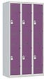 P.HENRY - Vestiaire 3 colonnes de 2 cases gris perle - prune - vignette