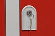 P.HENRY - Vestiaire 1 case - Acier - Gris perle-rouge - H180cm - vignette