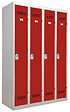 Vestiaire acier Industrie Propre 4 cases gris perle-rouge - vignette