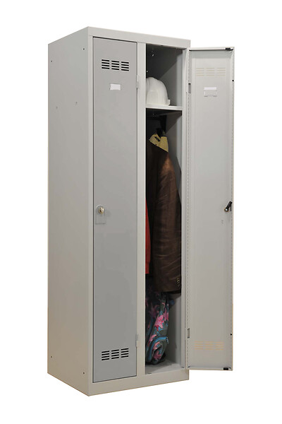 P.HENRY - Vestiaire acier 2 cases Industrie propre gris perle L60cm - large