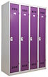 P.HENRY - Vestiaire 4 cases acier - Gris perle et prune - L120cm - vignette