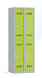 P.HENRY - Casier vestiaire acier 2 colonnes 4 cases gris perle anis - vignette