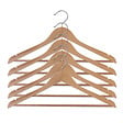 BOX & BEYOND - Cintres à vêtements en bois - Naturel - Lot de 5 - vignette