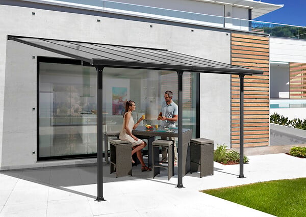 HABRITA - Toit terrasse Aluminium - Gris anthracite - L.501xl.307cm - large