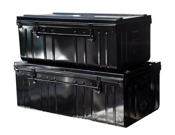 P.HENRY - Lot de 2 cantines métalliques noires - 95 et 130 L - large
