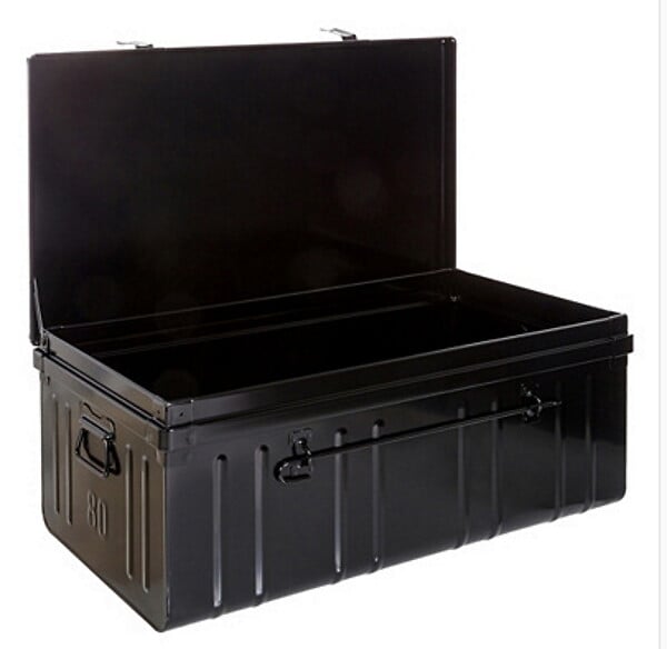P.HENRY - Lot de 2 cantines métalliques noires - 95 et 130 L - large