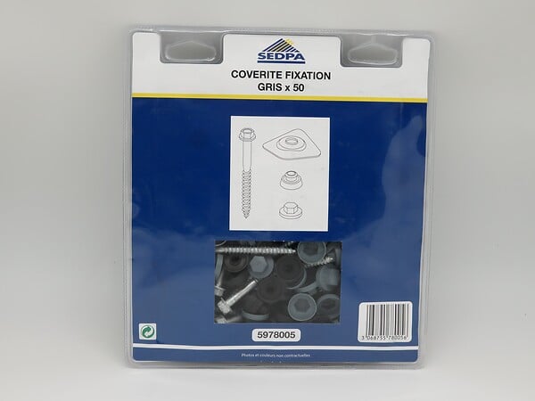 SEDPA - Kit de fixation 50 pièces plaque couverture - Gris - large