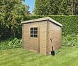 SOLID - Abri de jardin en bois Passau - Marron - L.198xH.192xP.198cm - vignette