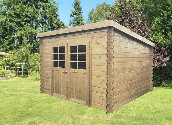 SOLID - Abri jardin Riom bois - Naturel - L.298xH.212xP.238cm - large