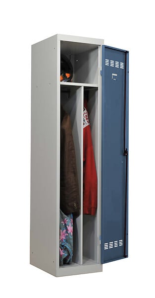 P.HENRY - Vestiaire monobloc acier 1 case - Gris perle et bleu - L40cm - large