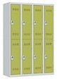P.HENRY - Vestiaire acier 4 colonnes 2 cases - Gris et anis - 180cm - vignette