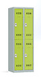 P.HENRY - Vestiaire métallique 2 colonnes 2 cases Gris perle et anis - vignette