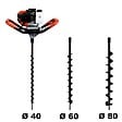 GT GARDEN - Tarière thermique 52 cm3, 3 CV + lot de 3 mèches (40, 60 et 80 mm) - vignette
