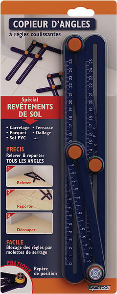 SMARTOOL - Copieur d'angles à règles coulissantes - Plastique - 25cm - large