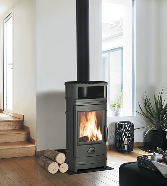 INVICTA - Poêle à bois fonte Treville - Anthracite - 8kW - large