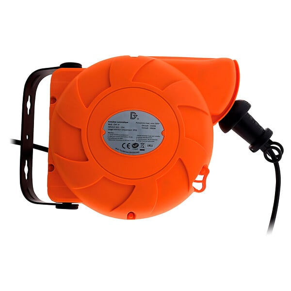 ZENITECH - Enrouleur mural câble H05VV-F 3G1mm² 11m + 2m - orange - Zenitech - large