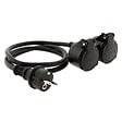 ZENITECH - Prolongateur à double tête pour chantier HO7RN-F 16A 3G1,5mm² - Noir 1m - Zenitech - vignette
