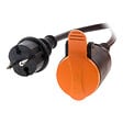 ZENITECH - Rallonge étanche 2P H05VV-F 2x1,5mm² 10m avec clip de fixation - orange - Zenitech - vignette