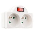 ZENITECH - Multiprise biplite 16A + interrupteur façade - Blanc - Zenitech - vignette