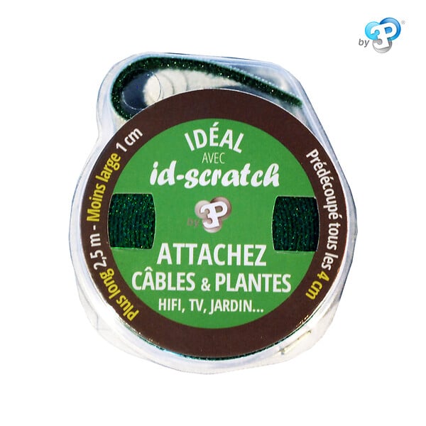 ID-SCRATCH - Bande scratch auto-agrippante - Vert - 2,5 m x 1 cm - large