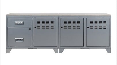 P.HENRY - Meuble TV en métal - Naya - Aluminium brillant - 160 cm - large