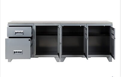 P.HENRY - Meuble TV en métal - Naya - Aluminium brillant - 160 cm - large
