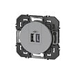 LEGRAND - Chargeur 2 prises USB A+C Doxxie - Aluminium - vignette