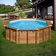 SUNBAY - Piscine bois octogonale Ananas - Diam.4,28xH.1,17cm - vignette