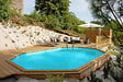 SUNBAY - Piscine bois ovale Looneos 2 - Marron - L.620xl.395xH.136cm - vignette