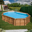 SUNBAY - Piscine bois ovale Avocado - L.656xH.131xP.456cm - vignette