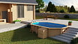SUNBAY - Piscine bois ovale Looneos 2 - Marron - L.620xl.395xH.136cm - vignette