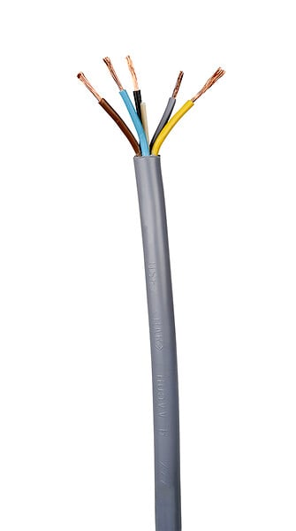 NEXANS - Câble électrique H05VV-F 5x2.5mm² - Gris - 300-500V - large