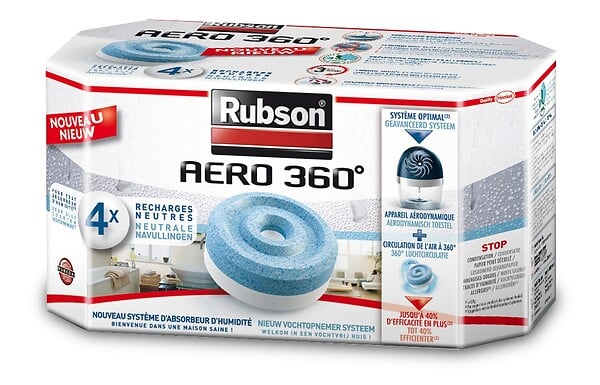 RUBSON - Absorbeur AERO 360 Recharge Neutre Lot de 4 - large