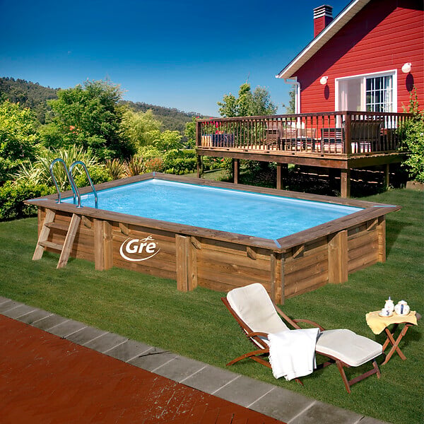 SUNBAY - Piscine bois rectangulaire MARBELLA 2 - 4,20m x 2,70m x H. 1,17m - large
