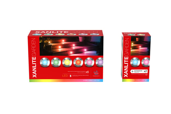 XANLITE - 6 spots LED encastrables extérieurs - Inox - RVB + blanc 1W - large