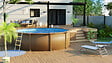 GRE - Piscine ronde acier - Imitation bois - Diam.320xH.122cm - vignette