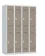 P.HENRY - Vestiaire métallique 4 colonnes - 8 cases - Gris et taupe - vignette
