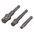 WOLFCRAFT - Lot de 3 adaptateurs hexagonaux pour douilles - Acier S2 - vignette
