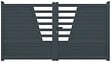 ELSEALU - Portail battant aluminium Cleo - Gris - L.3,50xH.1,62m - vignette