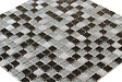 MAT INTER - Feuille mosaïque verre dégradé gris/marbre gris 300x300mm - vignette