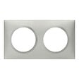 LEGRAND - Plaque carrée Dooxie 2 postes - Effet aluminium - Aluminium - vignette