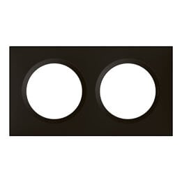 LEGRAND - Plaque carrée Dooxie 2 postes Noir velours - large