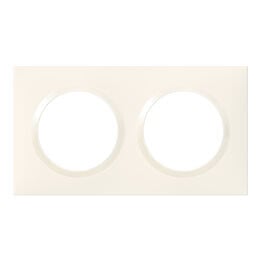 LEGRAND - Plaque carrée Dooxie 2 postes - Blanc - Rattrapage mural - large