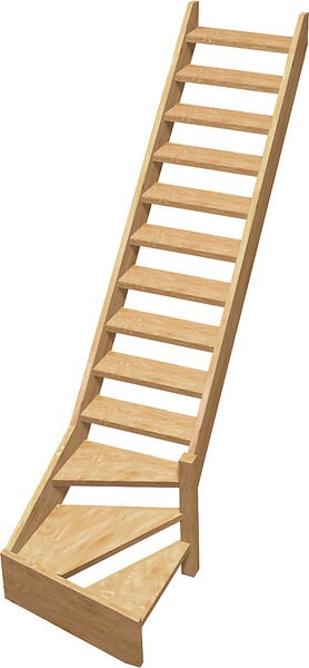 KORDO - Kit echelle de meunier droite en sapin - 290.5cm - large