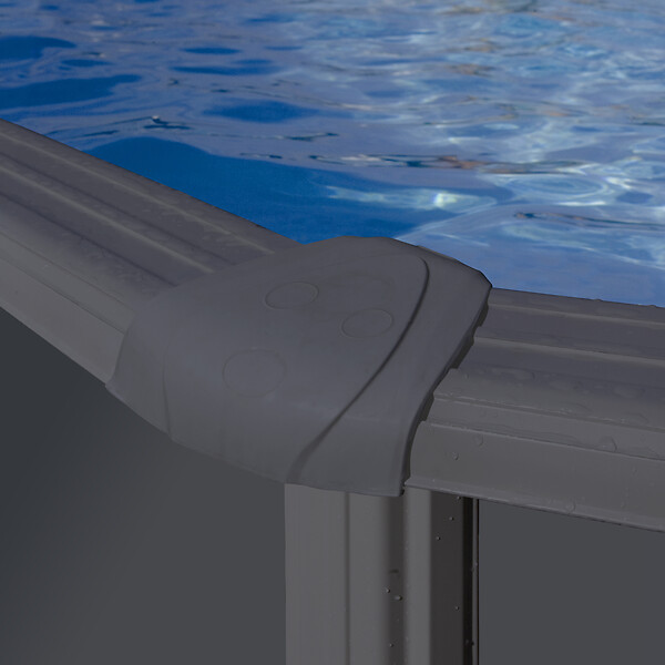 GRE - Piscine ovale acier Louko - Anthracite - L.527xH.122xl.327cm - large