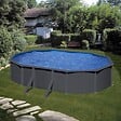 GRE - Piscine ovale acier - Gris anthracite - L.634xl.399xH.122cm - vignette
